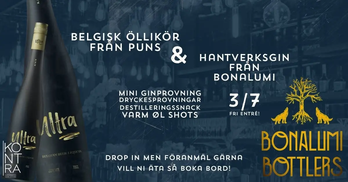 Provning med Belgisk öllikör och hantverksgin - Fredag 3 juli 2026